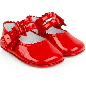 Andanines Girls Red Patent Pre Walker Shoes